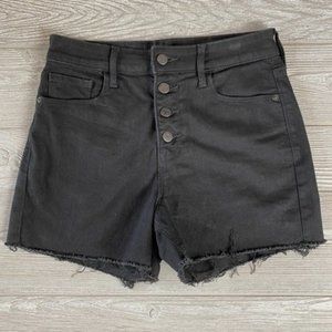 💜 Old Navy Black High Rise Secret Slim Pocket Denim Shorts 6